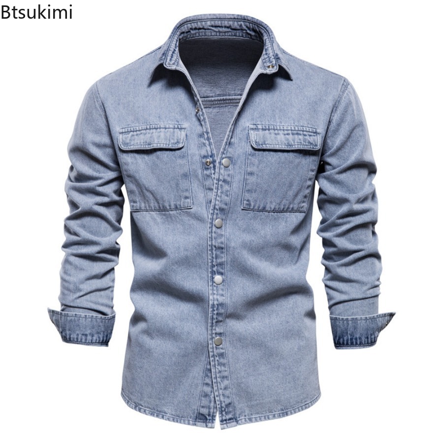 Jeans Shirt Fashion For Men - Весенне-осенние мужские модные тонкие джинсовые куртки