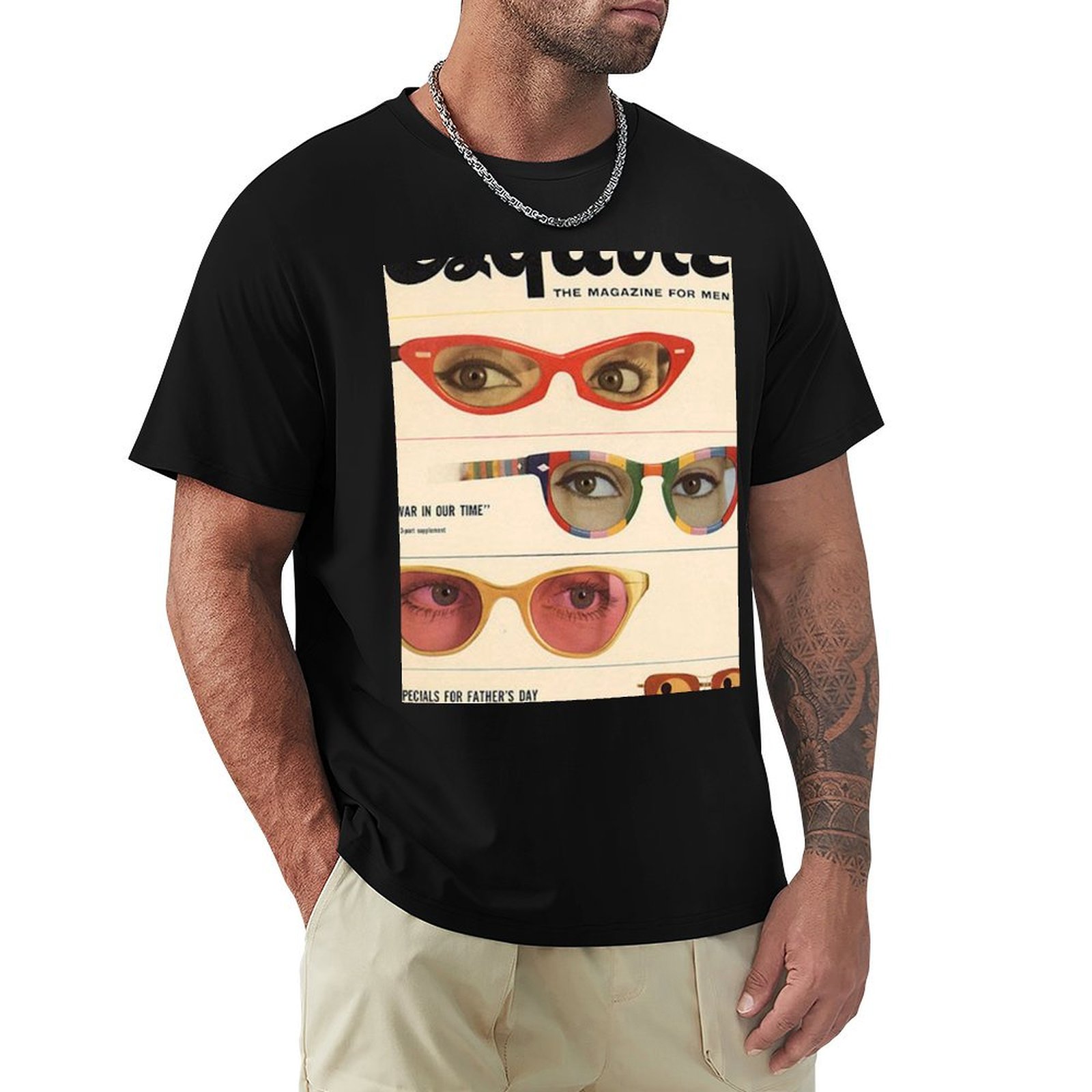 Mens Fashion Magazines - Футболка в стиле ретро с изображением