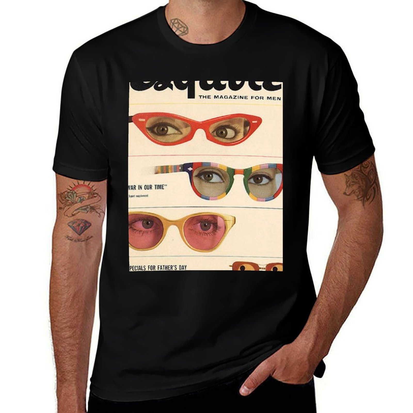Mens Fashion Magazines - Футболка в стиле ретро с принтом