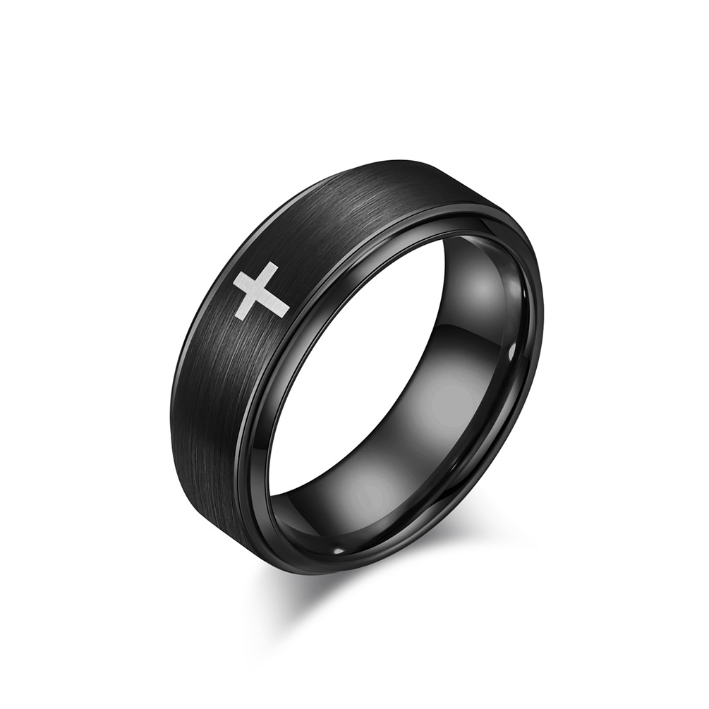 Men'S Fashion Easter - Мужское кольцо с крестом 8 мм,
