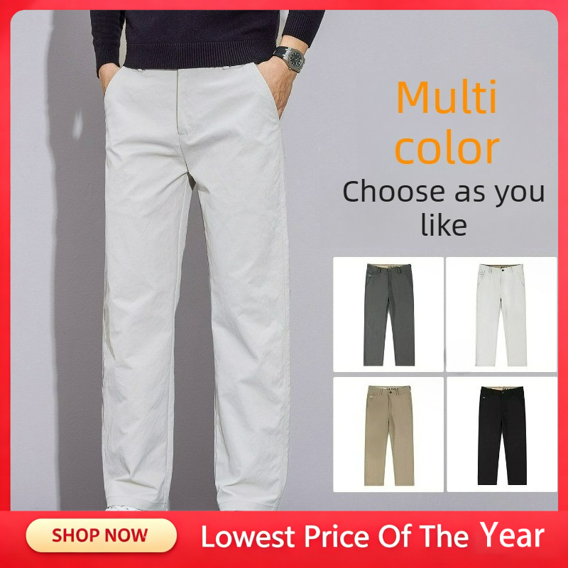 Men'S Fashion Khaki Pants - Мужские брюки для делового стиля, однотонные,