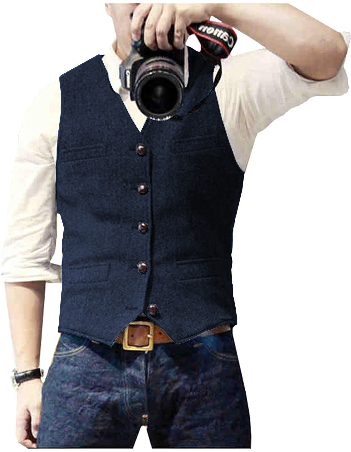 Formal Waistcoat Vest - Мужской костюмный жилет с V-образным вырезом