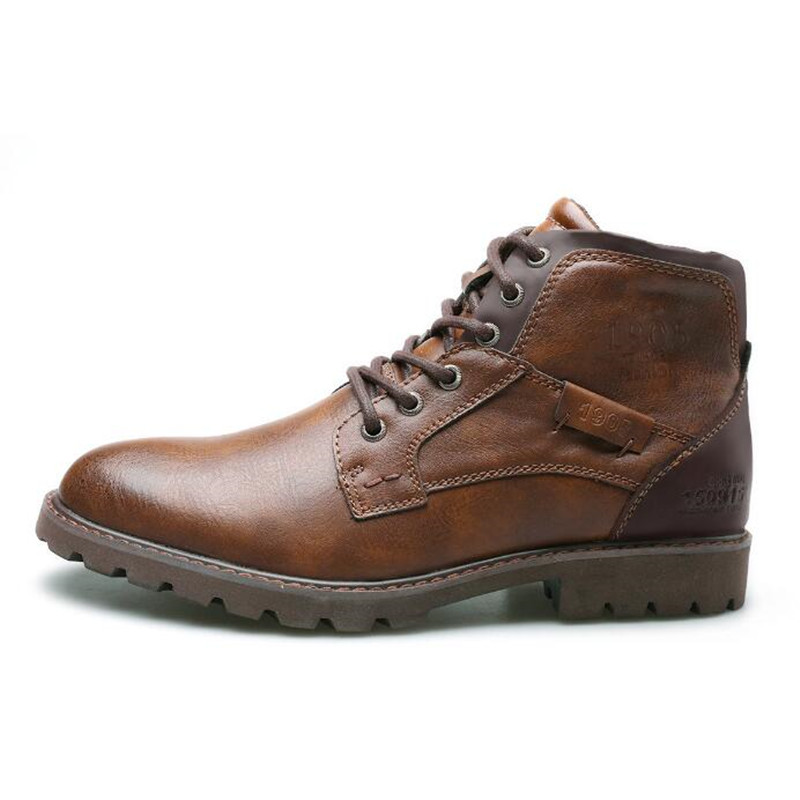 Mens Fashion Combat Boots - Мужские кожаные ботинки 2026 года, высокие,