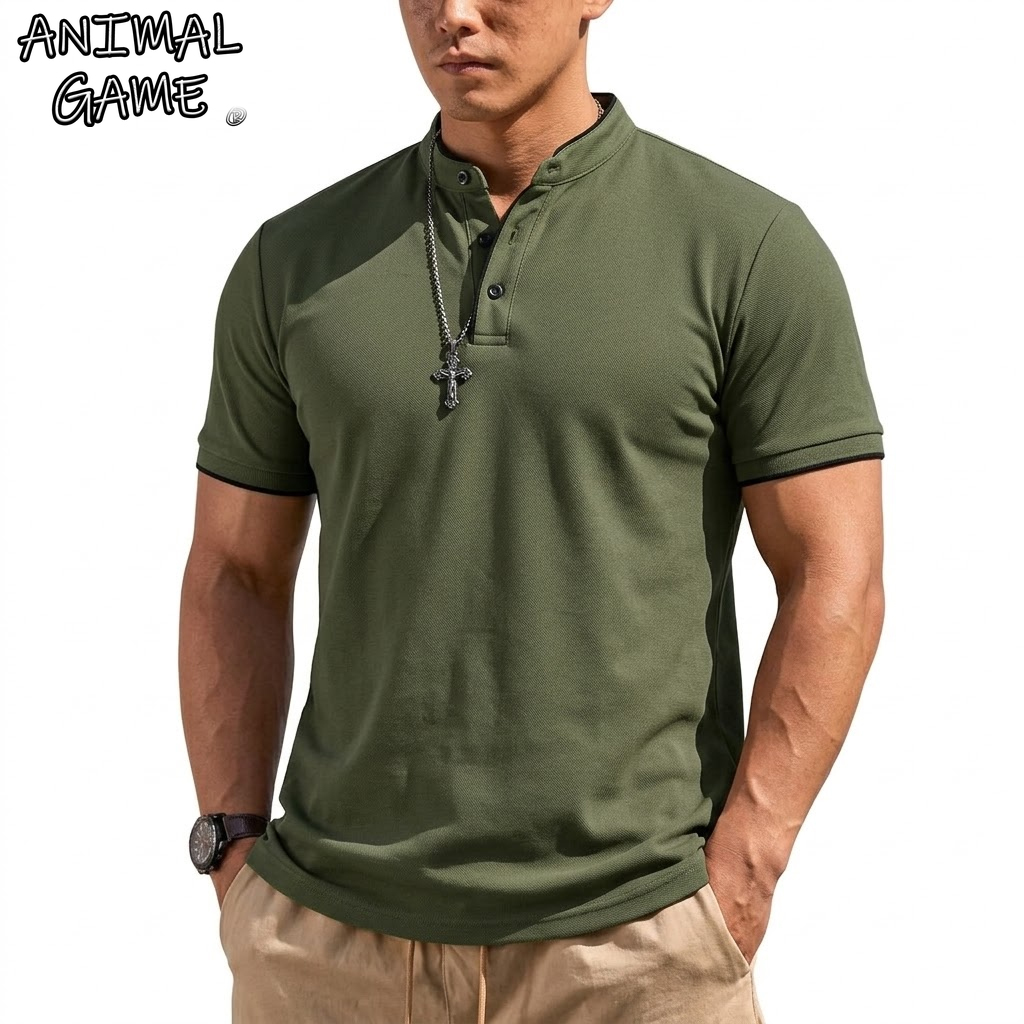 Mens Fashion Modern - Летняя мужская футболка-поло с коротким рукавом