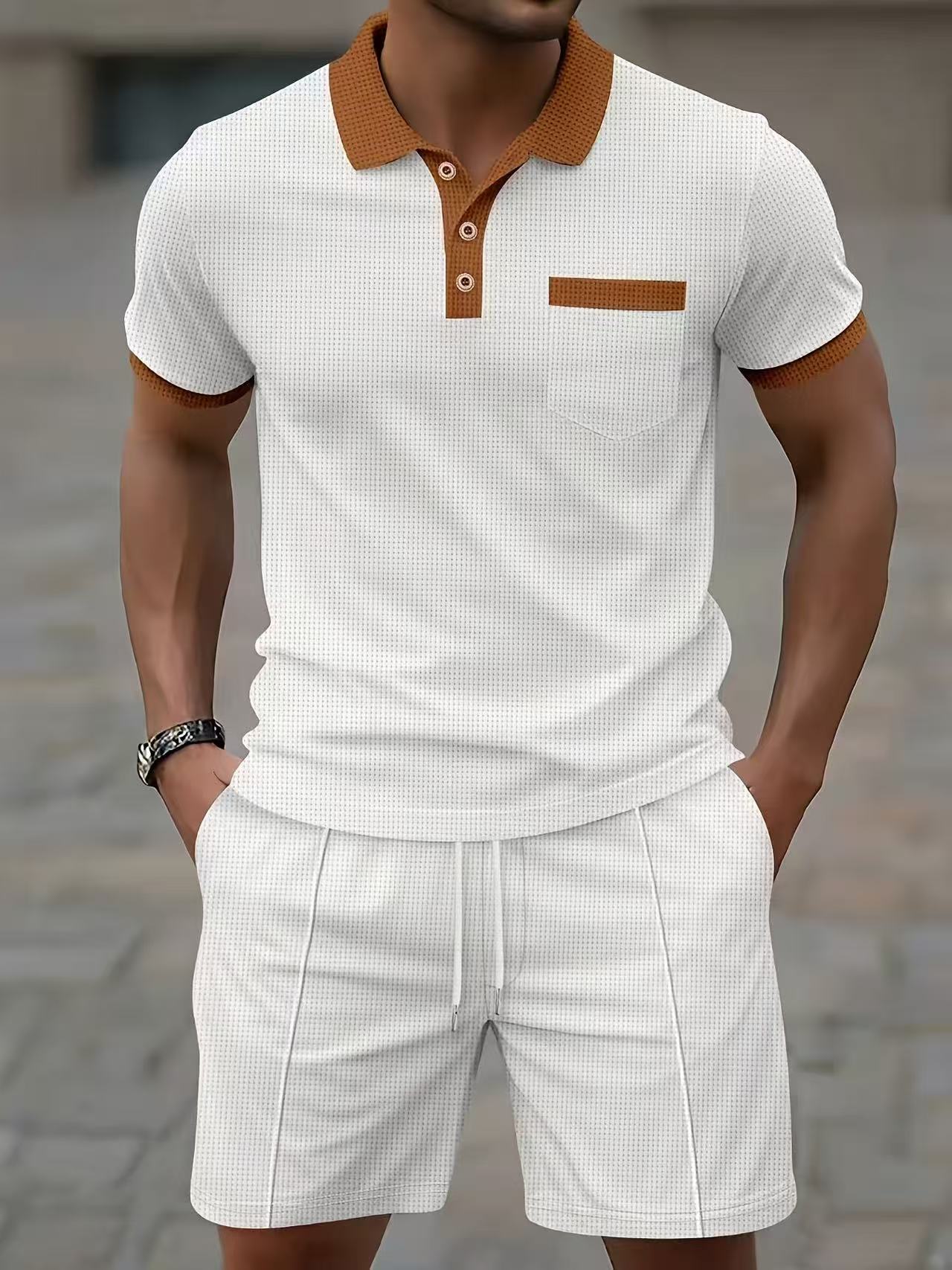Queer Men'S Fashion - Бестселлер: мужской летний комплект из футболки-поло
