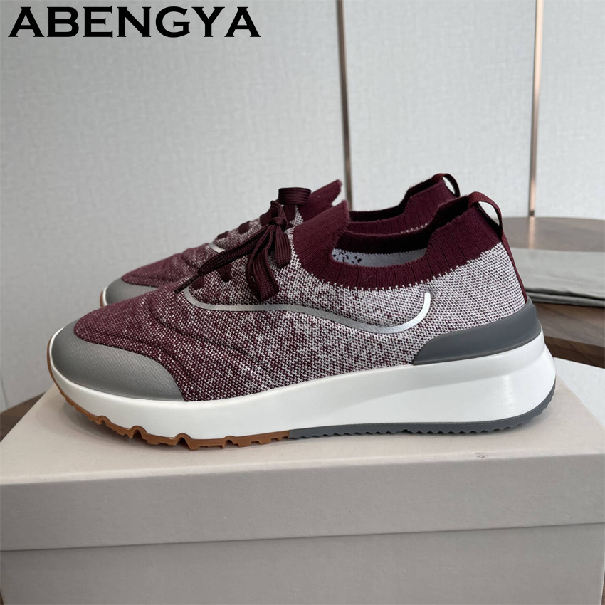 Men'S Fashion Loafers - Новые мужские разноцветные вязаные лоферы, кроссовки