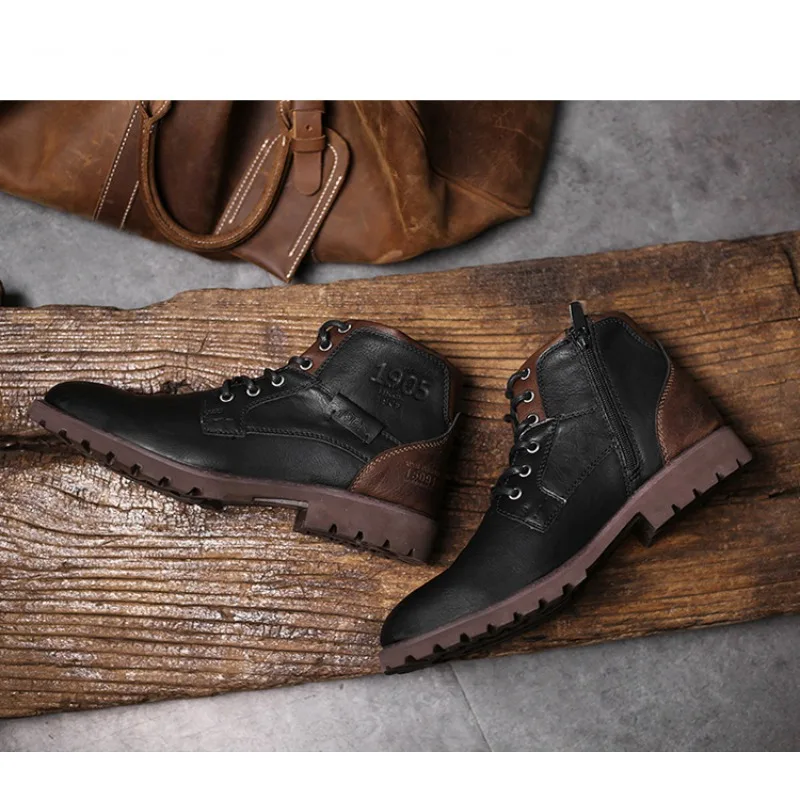 Кожаные мужские ботильоны боль – обзор и цена Mens Fashion Combat Boots