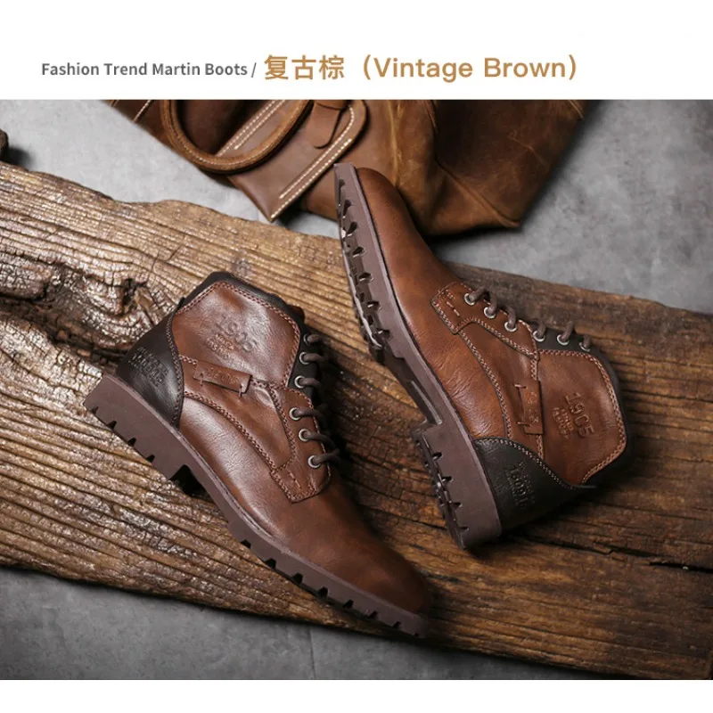 Кожаные мужские ботильоны боль – обзор и цена Mens Fashion Combat Boots