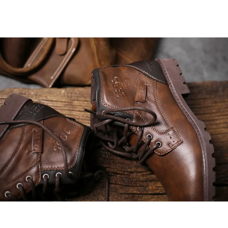 Кожаные мужские ботильоны боль – обзор и цена Mens Fashion Combat Boots