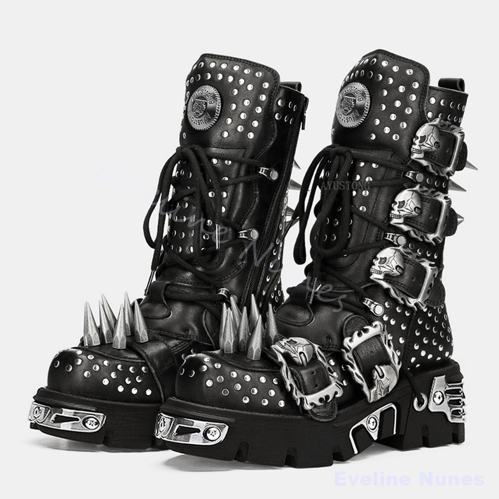 Готические ботинки для косплея – обзор и цена Mens Fashion Combat Boots