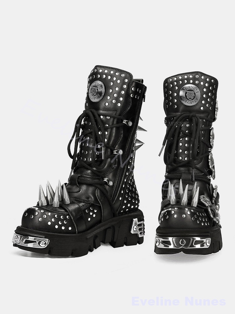 Готические ботинки для косплея – обзор и цена Mens Fashion Combat Boots