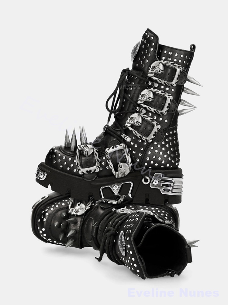 Готические ботинки для косплея – обзор и цена Mens Fashion Combat Boots