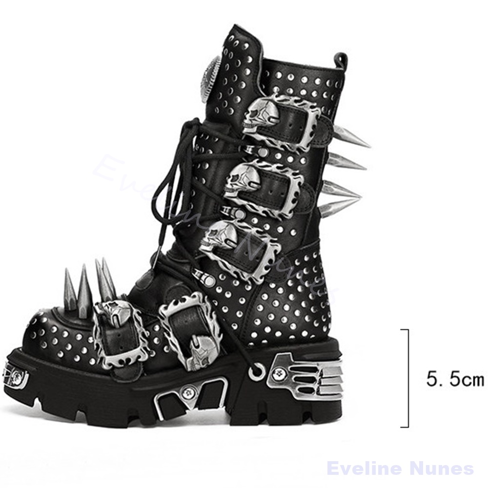 Готические ботинки для косплея – обзор и цена Mens Fashion Combat Boots