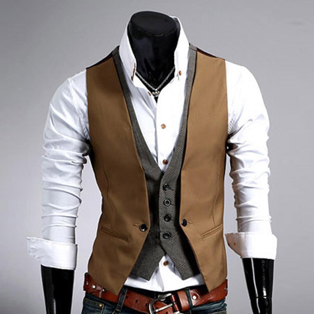 Мужской жилет, деловой однотон – обзор и цена Formal Waistcoat Vest