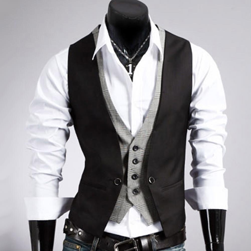 Мужской жилет, деловой однотон – обзор и цена Formal Waistcoat Vest
