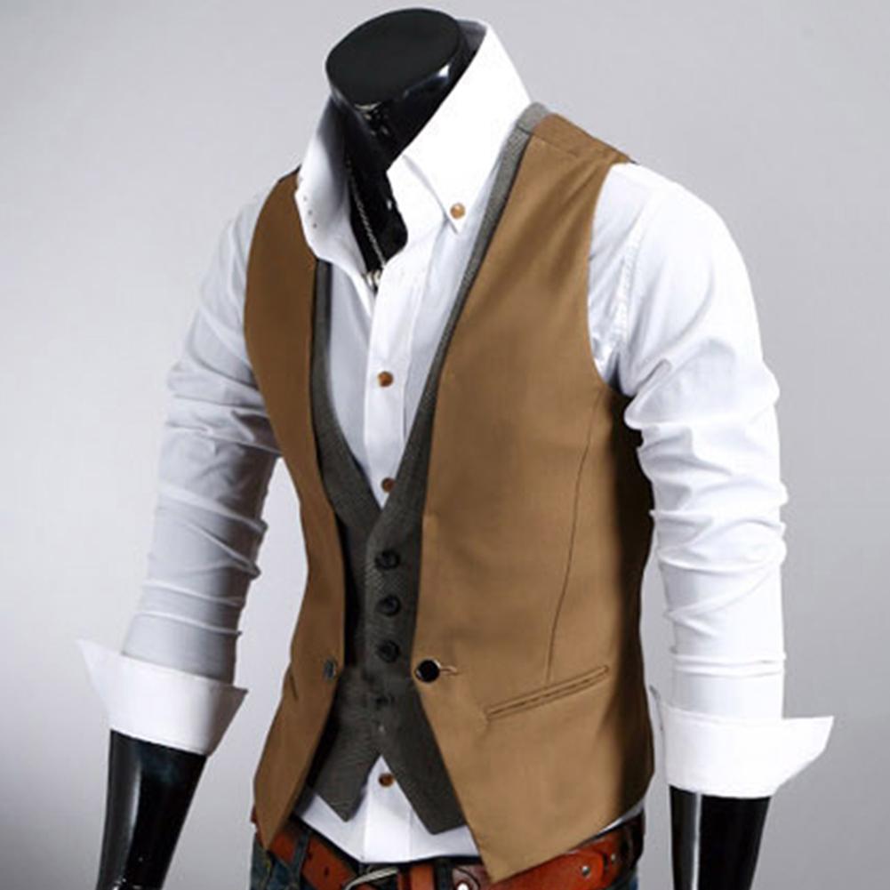 Мужской жилет, деловой однотон – обзор и цена Formal Waistcoat Vest