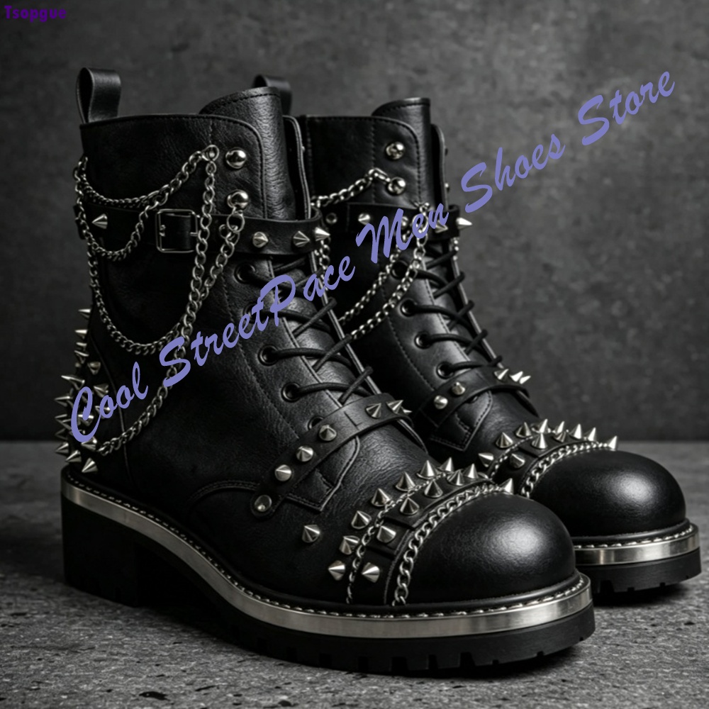 Панк-готические ботинки до щик – обзор и цена Mens Fashion Combat Boots